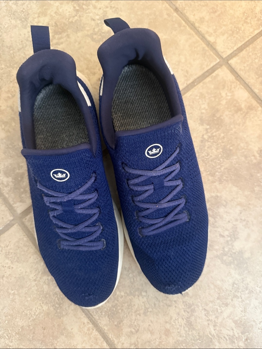 Peter Millar Navy Knit Slip-On Athletic Sneakers